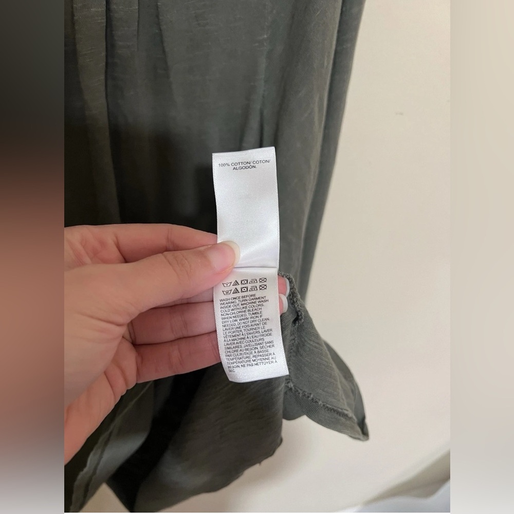 Lucky Brand 3X Embroidered Henley Women Olive Green Cotton Shirt Boho Artsy - Picture 5 of 8